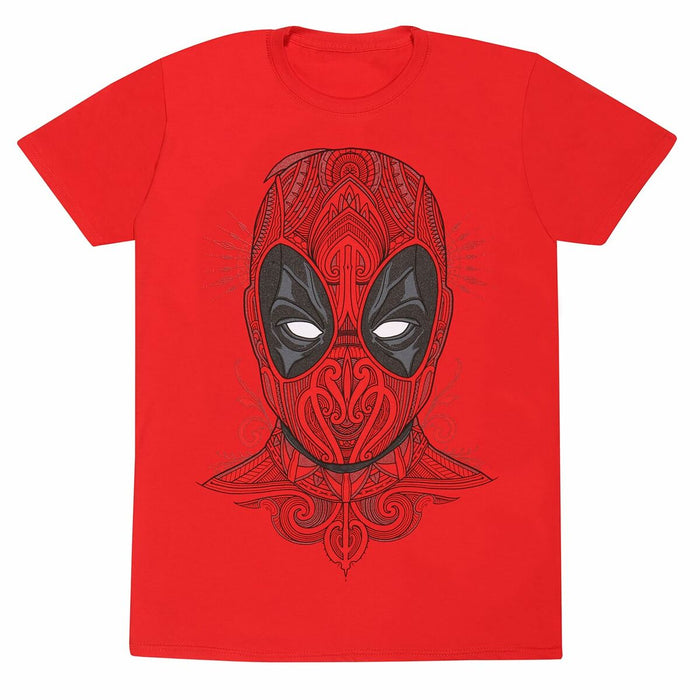 Tricou cu Mânecă Scurtă Deadpool Tattoo Style Roșu Unisex