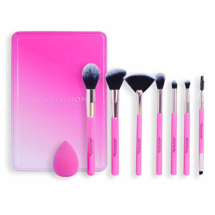Set de Pensule de Machiaj Revolution Make Up The Brush Edit Roz 8 Piese