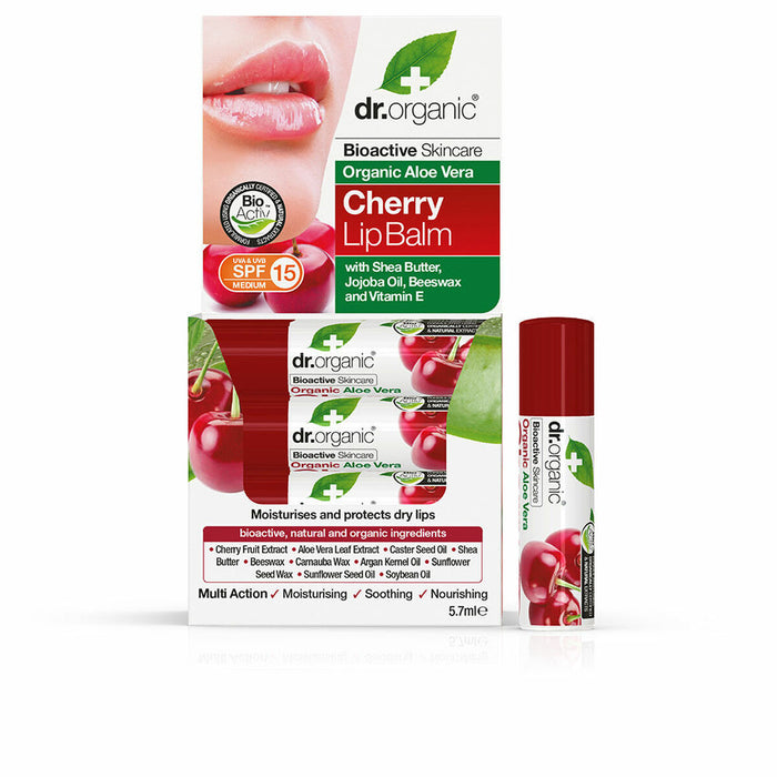 Balsam de Buze Dr.Organic Aloe Vera Cireșe 5,7 g
