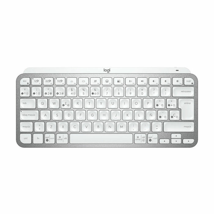 Tastatură Logitech MX Keys Mini Gri Qwerty Spaniolă Argintiu Alb