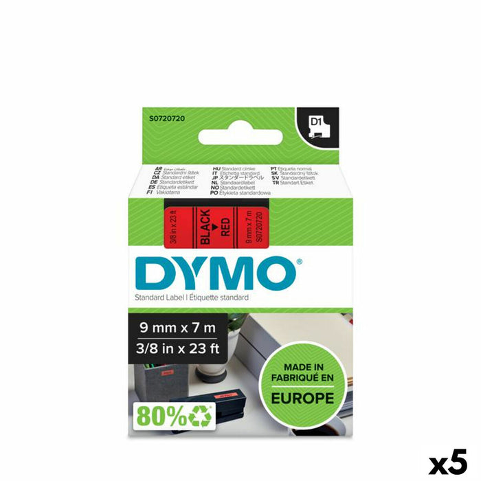 Centură pentru transfer termic Dymo D1 40917 7 m Negru/Roșu (5 Unități)
