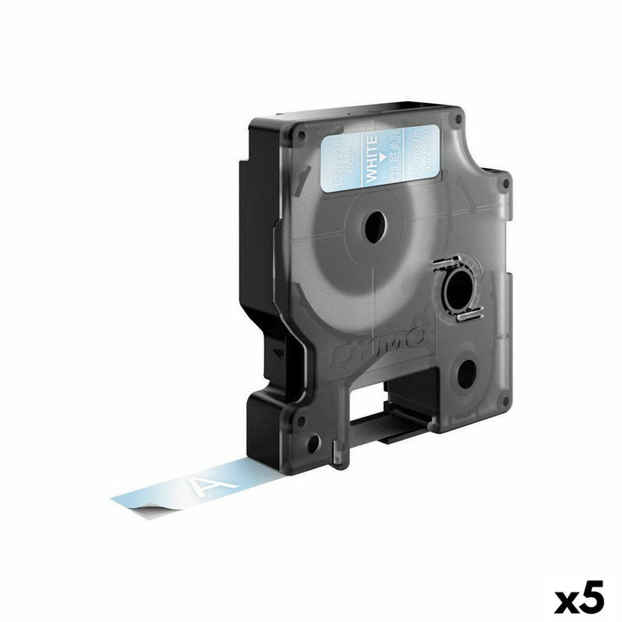 Bandă Laminată pentru Aparate de Etichetat Dymo D1 45020 12 mm LabelManager™ Alb Transparent (5 Unități)