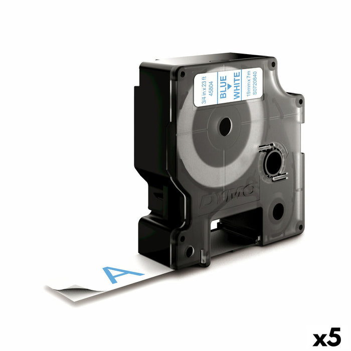 Bandă Laminată pentru Aparate de Etichetat Dymo D1 45804 LabelManager™ Alb Albastru (5 Unități)