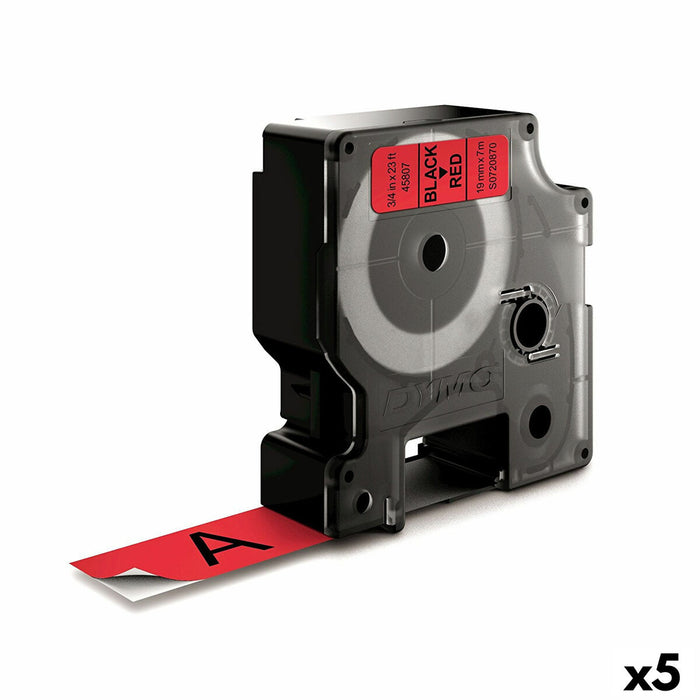 Bandă Laminată pentru Aparate de Etichetat Dymo D1 45807 LabelManager™ Negru Roșu (5 Unități)