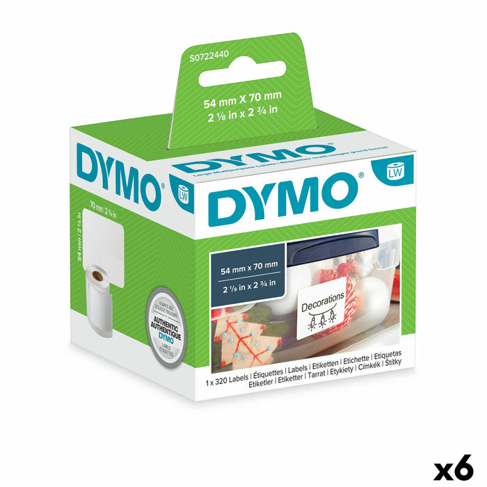 Etichete pentru Imprimantă Dymo S0722440 54 x 70 mm LabelWriter™ Alb (6 Unități)
