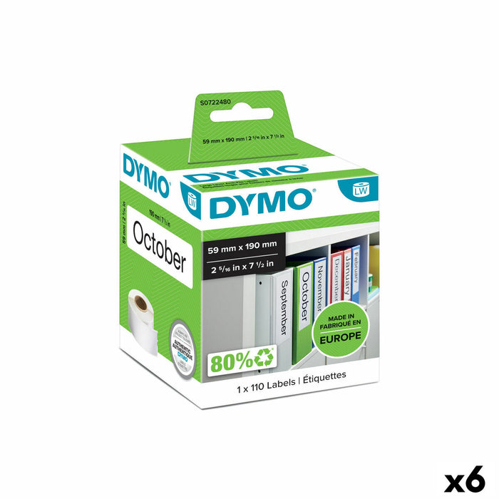 Etichete pentru Imprimantă Dymo 99019 59 x 190 mm LabelWriter™ Alb Negru (6 Unități)
