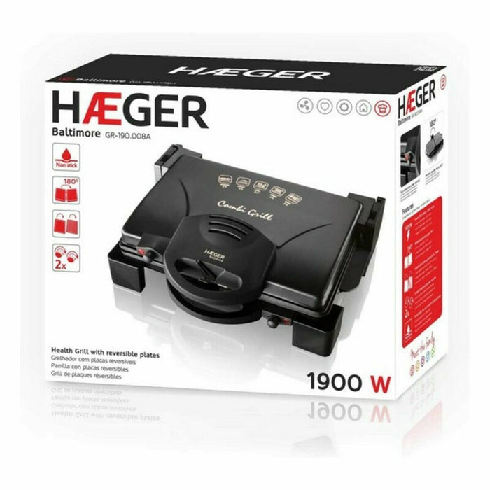 Grill Haeger GR-190.008A 1900W Negru Oțel inoxidabil