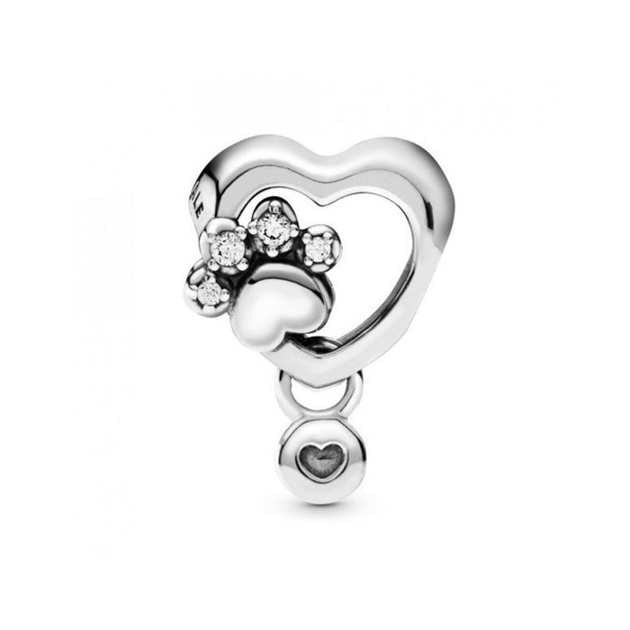 Mărgele Damă Pandora SPARKLING PAW PRINT & HEART