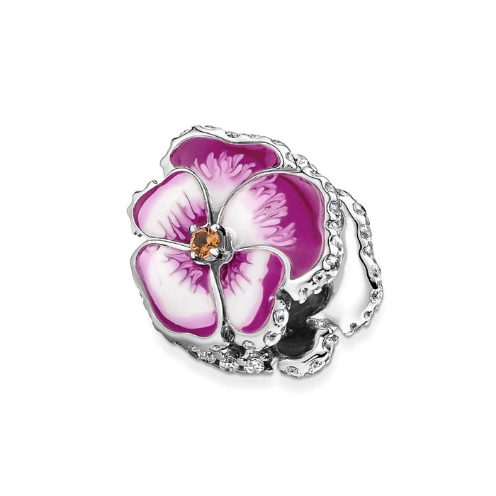 Charm Damă Pandora PINK PANSY FLOWER
