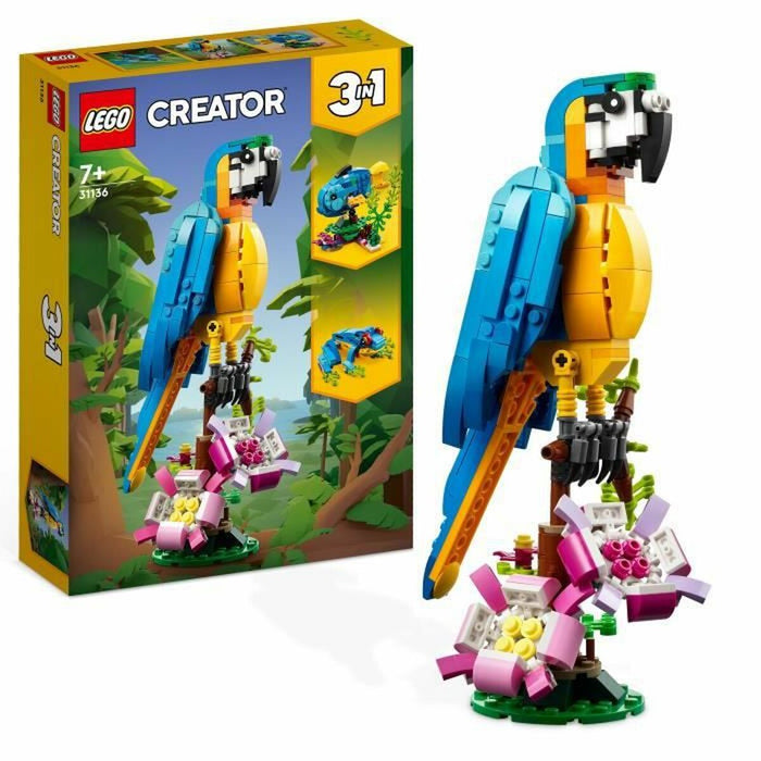 Playset Lego Creator 31136 Exotic parrot with frog and fish 3 în 1 253 Piese