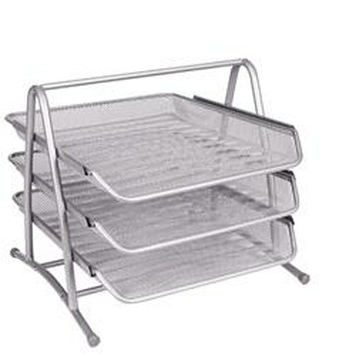 Set de tăvițe pentru organizare Q-Connect KF03306 Gri A4 Aluminiu (1 Unități)