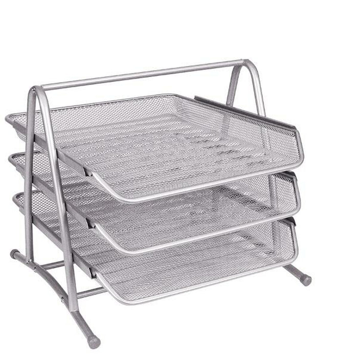 Set de tăvițe pentru organizare Q-Connect KF03306 Gri A4 Aluminiu (1 Unități)