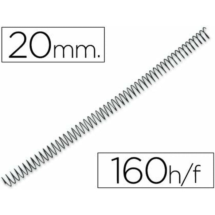 Spirale de legare Q-Connect KF04434 Metal Ø 20 mm Negru (100 Unități)