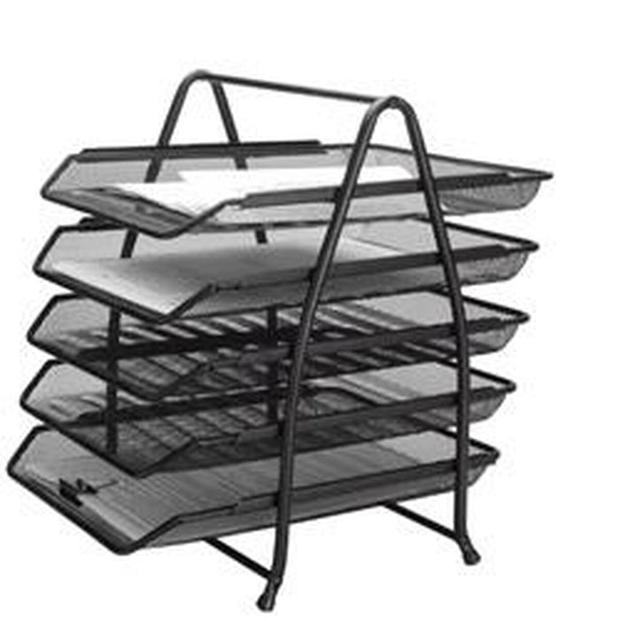 Set de tăvițe pentru organizare Q-Connect KF18474 Negru Metal (1 Unități)