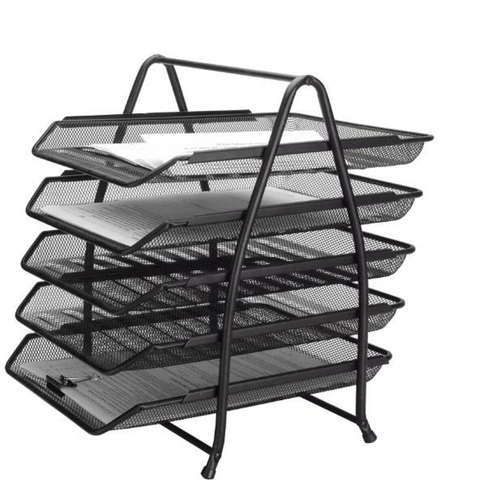 Set de tăvițe pentru organizare Q-Connect KF18474 Negru Metal (1 Unități)