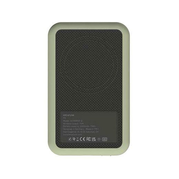Power Bank cu încărcător fără fir Kreafunk Măslină 5000 mAh