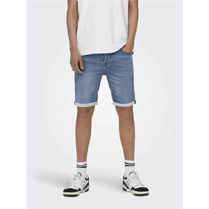 Pantaloni Scurți de Blugi pentru Bărbați Only & Sons Onsply 8584 Blue Denim Albastru