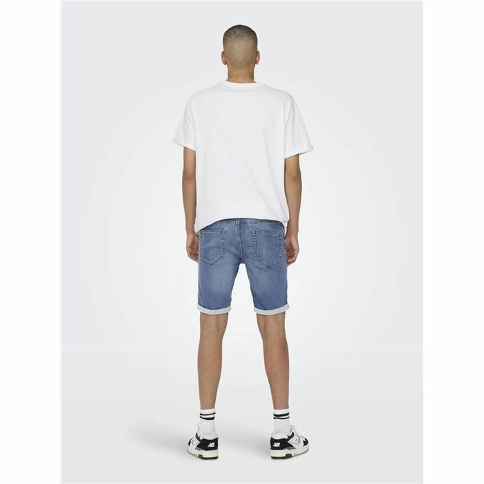 Pantaloni Scurți de Blugi pentru Bărbați Only & Sons Onsply 8584 Blue Denim Albastru