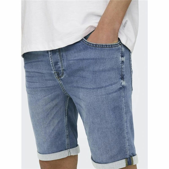 Pantaloni Scurți de Blugi pentru Bărbați Only & Sons Onsply 8584 Blue Denim Albastru