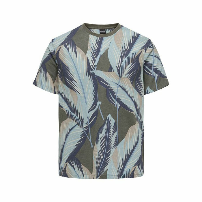 Tricou cu Mânecă Scurtă Bărbați Only & Sons Onskobe Reg Banana Leaf Măslină