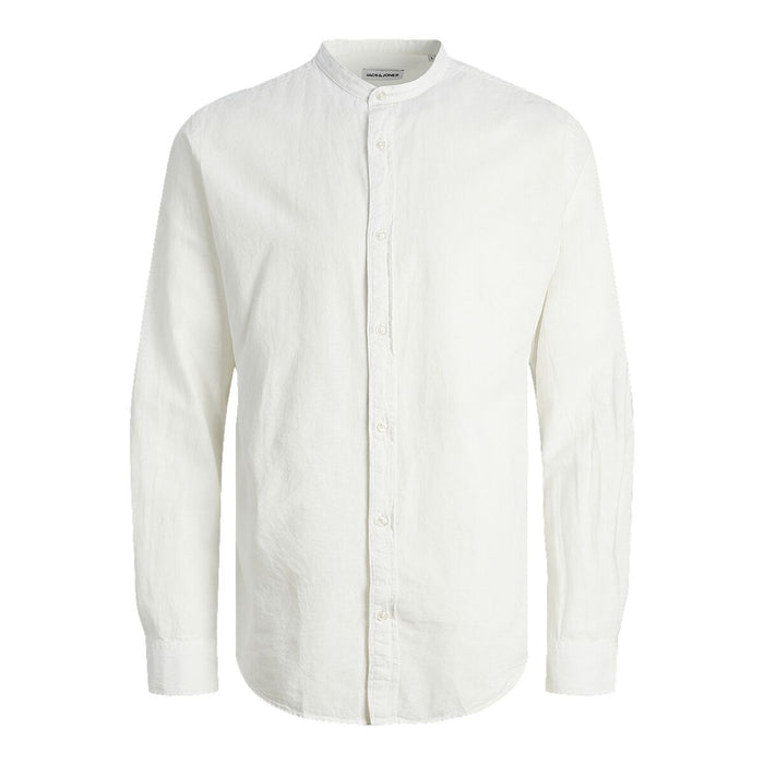 Cămașă cu Mânecă Lungă Bărbați Jack & Jones JJELINEN BLEND BAND 12248581 Alb