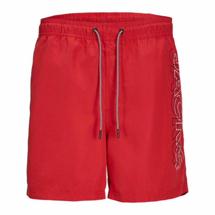 Costum de Baie pentru Copii Jack & Jones Double Logo Ly Sn Mni Roșu