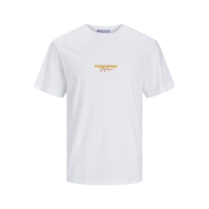Tricou cu Mânecă Scurtă Bărbați Jack & Jones JORARUBA PUFF BRANDING TEE SS 12255557 Alb