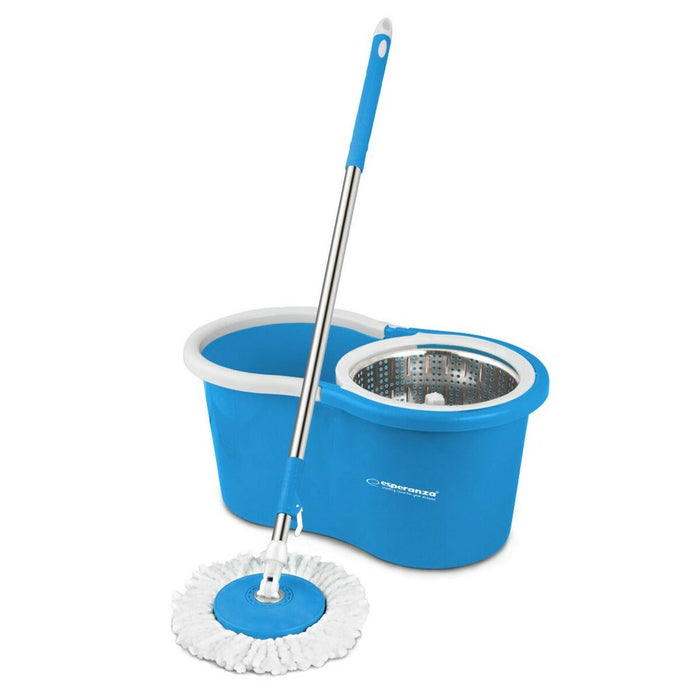 Mop with Bucket Esperanza EHS006 Albastru Alb Microfibră