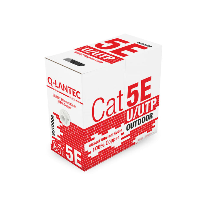 Cablu de Rețea Blindat de Exterior Categoria 5e Q-Lantec KIU5OUTS305Q Negru 305 m