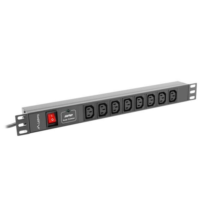 Placă de Circuit 19” 8 Puncte de Conectare Schuko cu On/Off Switch Lanberg PDU-08I-0200-C20-BK (2 m)