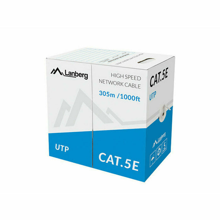 Cablu de Rețea Rigid UTP Categoria 5e Lanberg LCU5-10CC-0305-G 305 m