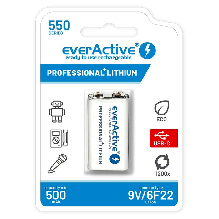 Baterii Reîncărcabile EverActive EVHR22-550C 9 V