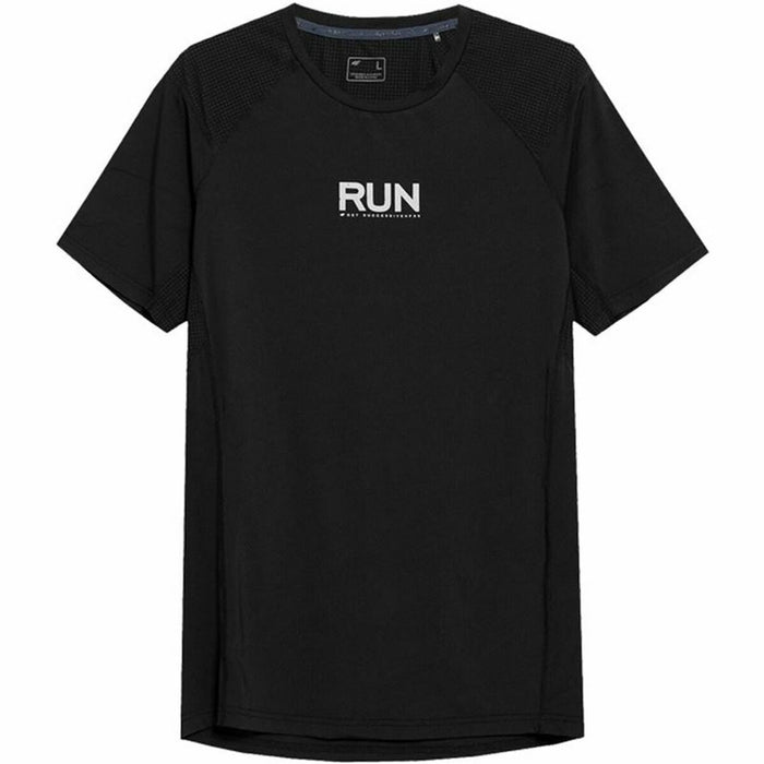 Tricou cu Mânecă Scurtă Bărbați 4F Run Negru