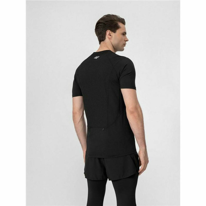 Tricou cu Mânecă Scurtă Bărbați 4F Run Negru