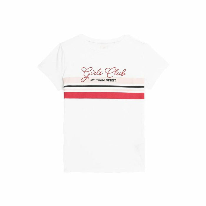 Tricou cu Mânecă Scurtă pentru Copii 4F JTSD004 Alb