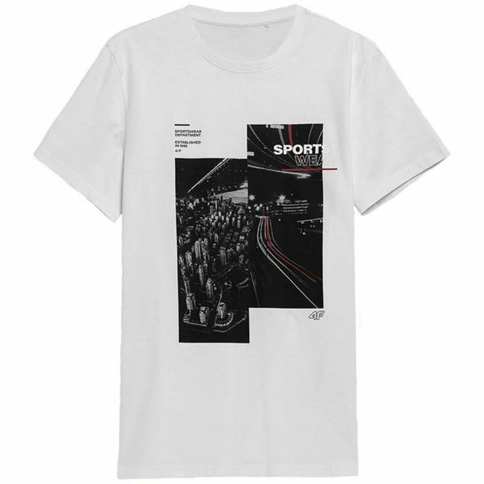 Tricou cu Mânecă Scurtă Bărbați 4F Sportswear Alb
