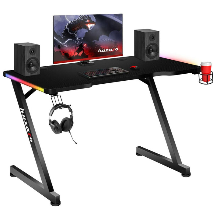Birou Huzaro HZ-Hero 2.5 RGB Negru Aluminiu Oțel 120 x 60 cm