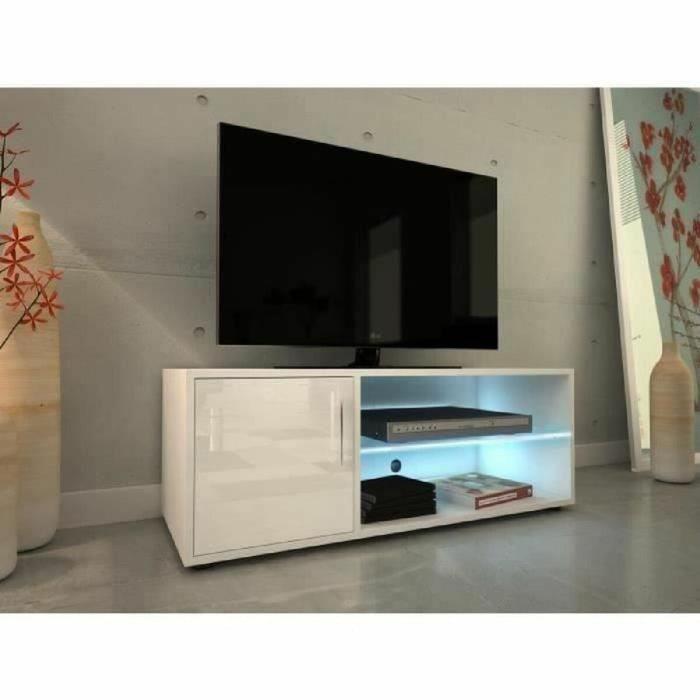 Mobilă TV 100 x 38 x 36 cm Metal Alb Melamina