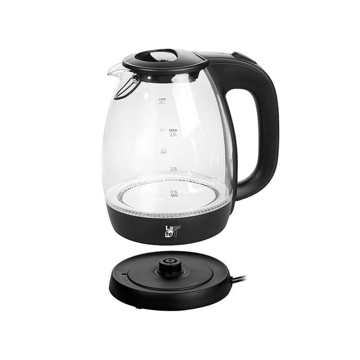 Fierbător Lafe CEG012.2 Negru Sticlă Plastic 2200 W 1,7 L