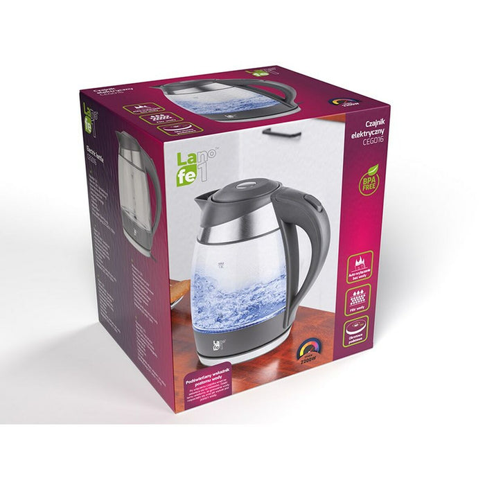 Fierbător Lafe CEG016 Gri Sticlă Plastic 2200 W 1,7 L