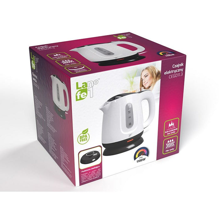 Fierbător Lafe CEG011.1 Alb Negru 1100 W 1 L