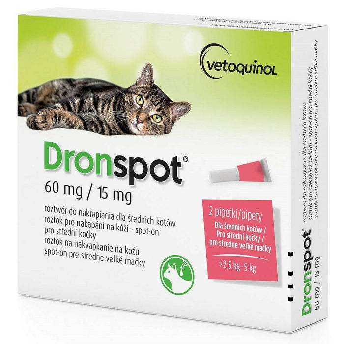 Anti-paraziți Vetoquinol Dronspot 70 g 2 Unități