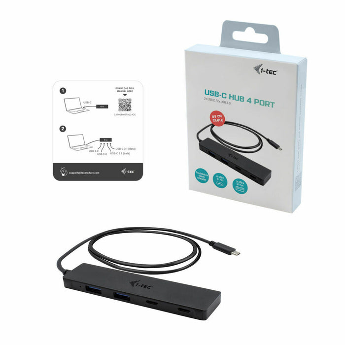 Hub USB i-Tec C31HUBMETAL2A2C85 Negru