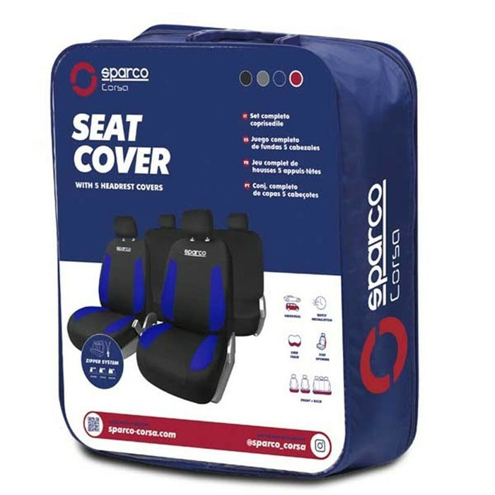 Set de Huse pentru Scaune Sparco Strada Negru/Albastru