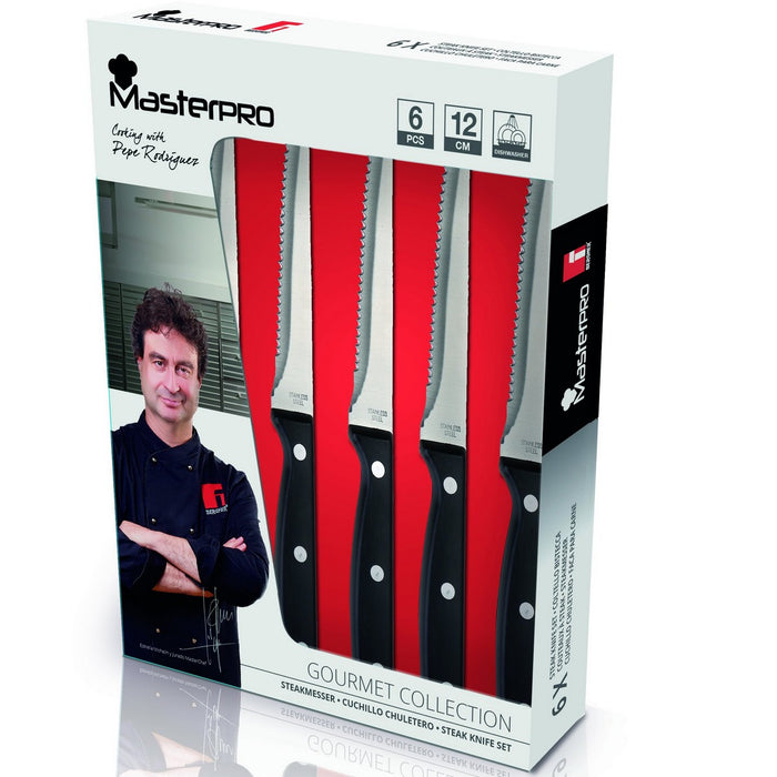 Set de Cuțite Masterpro Gourmet Oțel inoxidabil (12,5 cm) (6 Piese)
