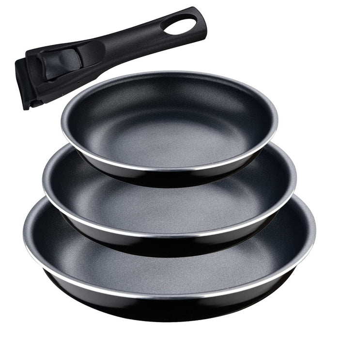 Set de Tigăi Bergner Click & Cook Negru Aluminiu (3 Piese)