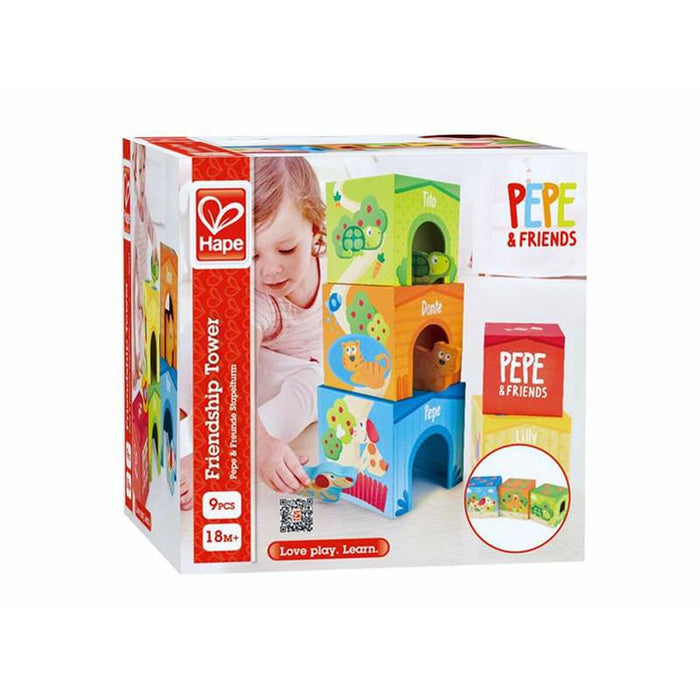 Blocuri Stivuibile Hape Pepe & Friends 9 Piese