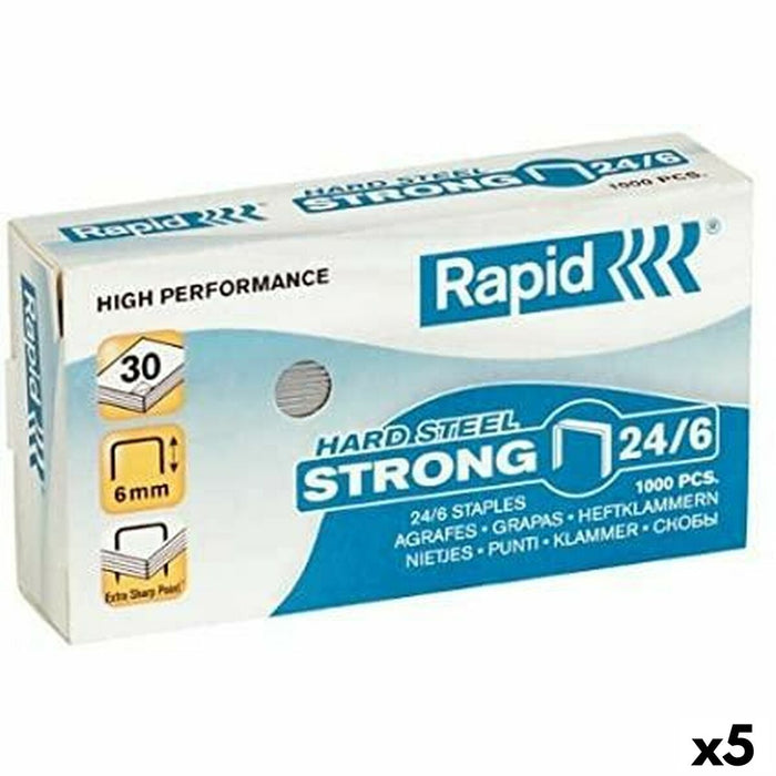 Capse Rapid 1000 Piese 24/6 (5 Unități)