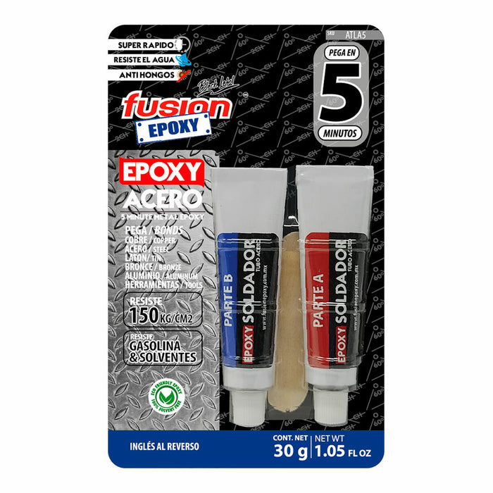Two component epoxy adhesive Fusion Epoxy Black Label Atla5 Oțel 30 g