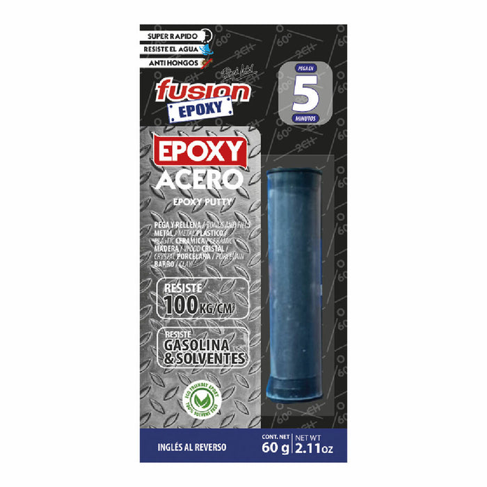 Epoxy putty Fusion Epoxy Black Label Pl60e5a Oțel 60 g